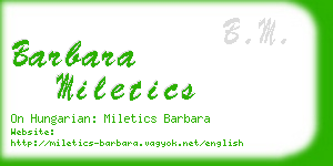 barbara miletics business card